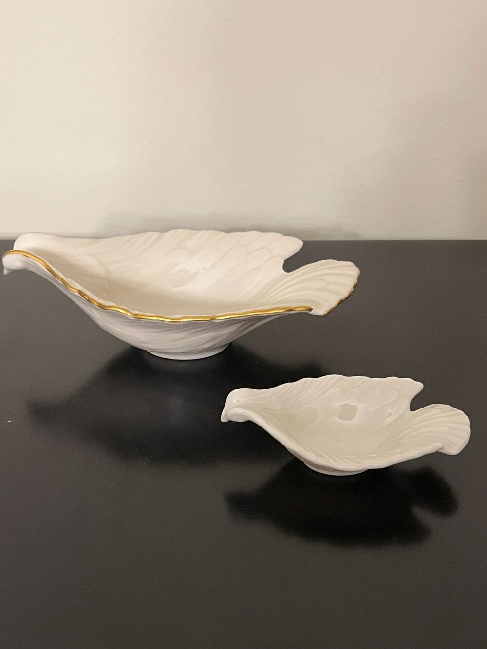 Set Of 2 VTG Lenox Dove Bird Shaped Open Candy & a Nuts / Jewlery/ Trinket Dish